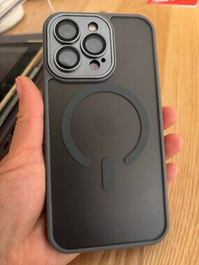 Frosted Clear MagSafe iPhone Case with Gray Border